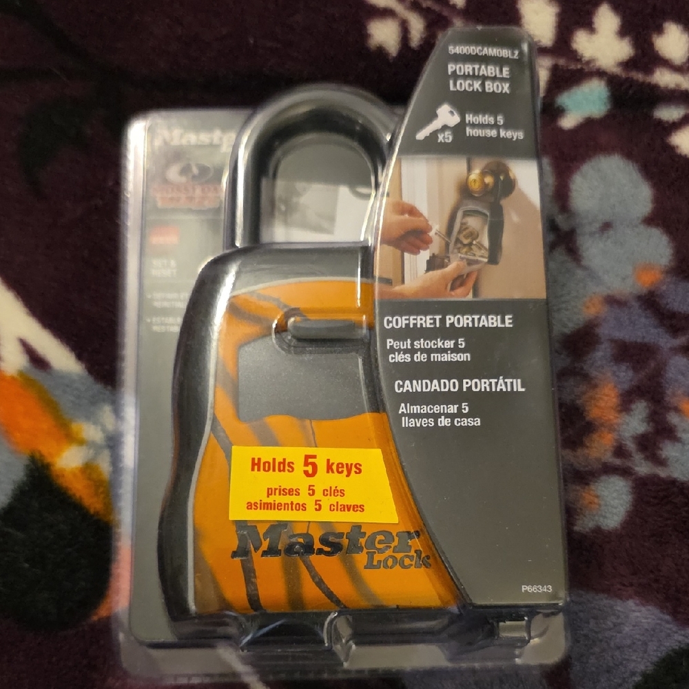 Portable Lock Box - Black and Orange
